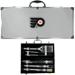 Philadelphia Flyers 8 pc Stainless Steel BBQ Set w/Metal Case