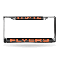 Philadelphia Flyers Black 12" x 6" Laser Cut Chrome Frame