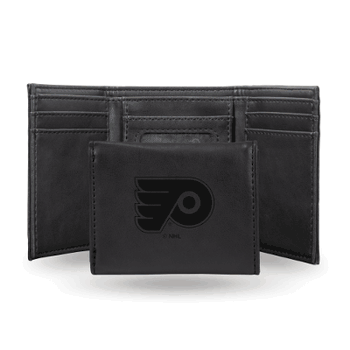 Philadelphia Flyers Black Laser Engraved Tri-Fold Wallet