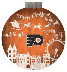 Philadelphia Flyers Christmas Village 12in Wall Art