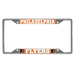 Philadelphia Flyers Chrome Metal License Plate Frame, 6.25in x 12.25in