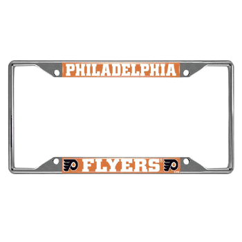 Philadelphia Flyers Chrome Metal License Plate Frame, 6.25in x 12.25in