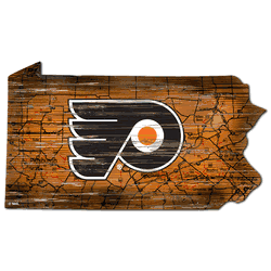 Philadelphia Flyers Distressed State Cutout Sign