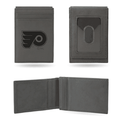 Philadelphia Flyers Gray Laser Engraved Front Pocket Wallet