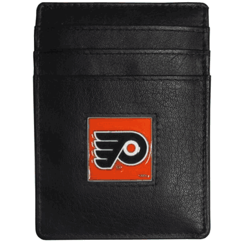 Philadelphia Flyers Leather Money Clip/Cardholder Packaged in Gift Box