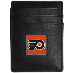 Philadelphia Flyers Leather Money Clip/Cardholder Packaged in Gift Box