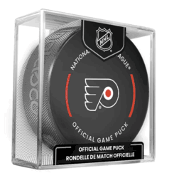 Philadelphia Flyers NHL Hockey Official Game Puck IN CUBE