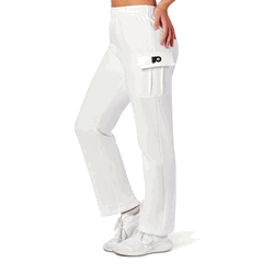 Philadelphia Flyers NHL Kadi Cargo Straight Fleece Pants White Large