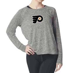Philadelphia Flyers NHL Kadi Raglan Long Sleeve Heather Grey Large