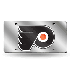 Philadelphia Flyers Silver 12" x 6" Silver Laser Cut Tag For Car/Truck/SUV