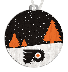 Philadelphia Flyers Snow Scene Ornament