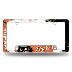 Philadelphia Flyers Tie Dye 12" x 6" Chrome All Over Automotive License Plate Frame