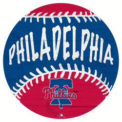 Philadelphia Phillies 12" Baseball Cutout Sign with City Name