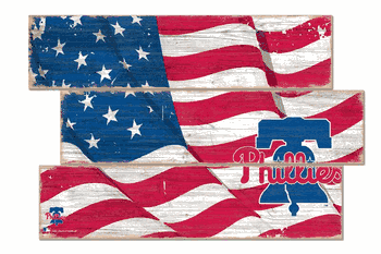 Philadelphia Phillies American Flag 3 Plank