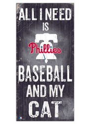 Philadelphia Phillies Baseball and My Cat 6x12 Sign