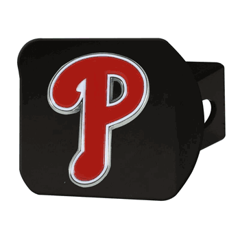 Philadelphia Phillies Black Metal Hitch Cover - 3D Color Emblem