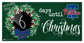 Philadelphia Phillies Chalk Christmas Countdown 6x12 Sign