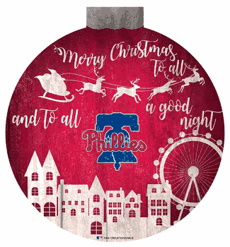 Philadelphia Phillies Christmas Village 12in Wall Art
