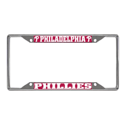 Philadelphia Phillies Chrome Metal License Plate Frame, 6.25in x 12.25in
