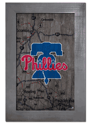 Philadelphia Phillies City Map 11x19 Sign