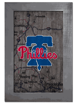 Philadelphia Phillies City Map 11x19 Sign