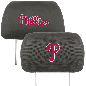 Philadelphia Phillies Embroidered Head Rest Cover Set - 2 Pieces