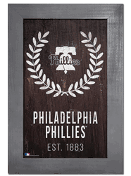Philadelphia Phillies Laurel Wreath 11x19 Sign