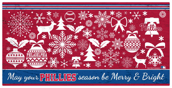 Philadelphia Phillies Merry and Bright 6x12 Sign