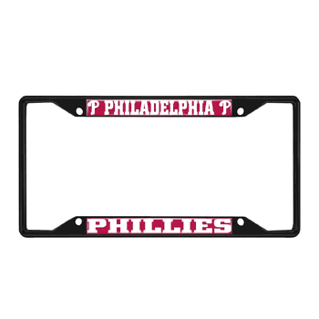 Philadelphia Phillies Metal License Plate Frame Black Finish