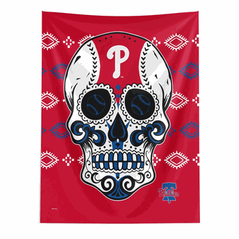 Philadelphia Phillies MLB Candy Skull Wall Hanging