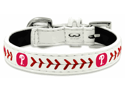 Philadelphia Phillies Pet Collar Classic Baseball Leather Size Toy CO