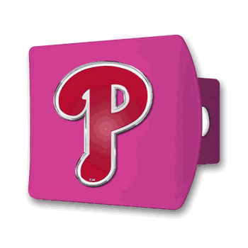 Philadelphia Phillies Pink Metal Hitch Cover with  3D Color Emblem