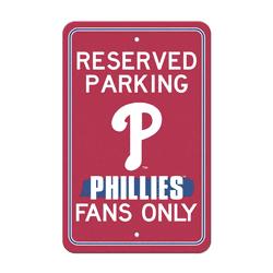 Philadelphia Phillies Reserved Parking Sign Dcor 18in. X 11.5in. Lightweight