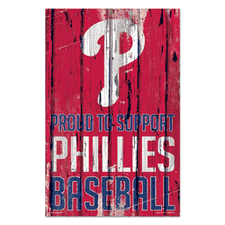 Philadelphia Phillies Sign 11x17 Wood Proud to Support Design
