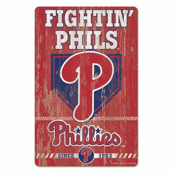 Philadelphia Phillies Sign 11x17 Wood Slogan Design