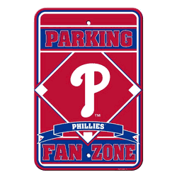 Philadelphia Phillies Sign 12x18 Plastic Fan Zone Parking Style CO