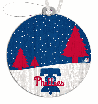 Philadelphia Phillies Snow Scene Ornament