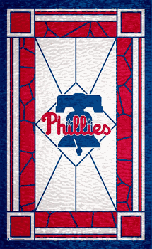 Philadelphia Phillies Stained Glass 11x19 Wood Sign