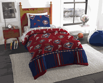 MLB Philadelphia Phillies Rotary Twin Bed In A Bag Set