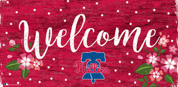 Philadelphia Phillies Welcome Floral 6x12 Sign