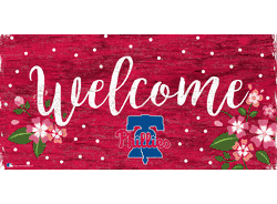 Philadelphia Phillies Welcome Floral 6x12 Sign