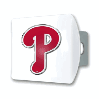 Philadelphia Phillies White Metal Hitch Cover with  3D Color Emblem
