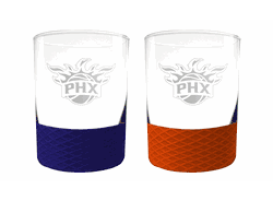 Phoenix Suns 2pc Laser Etched Commissioner Rocks Glass Set