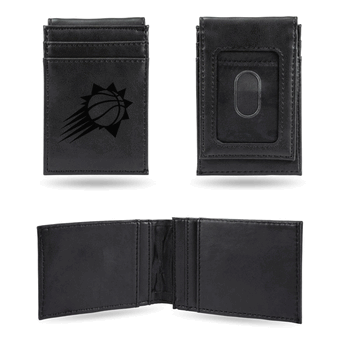 Phoenix Suns Black Laser Engraved Front Pocket Wallet