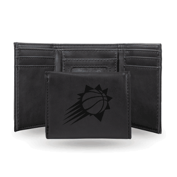 Phoenix Suns Black Laser Engraved Tri-Fold Wallet
