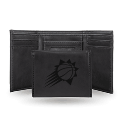 Phoenix Suns Black Laser Engraved Tri-Fold Wallet