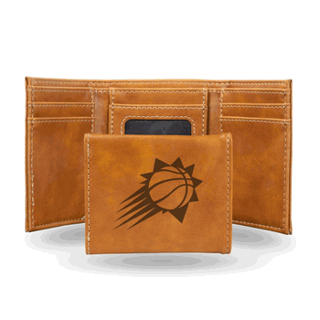 Phoenix Suns Brown Laser Engraved Faux Leather Trifold