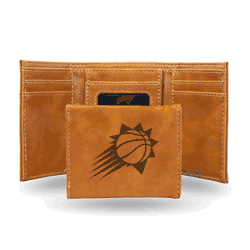 Phoenix Suns Brown Laser Engraved Tri-Fold Wallet