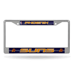 Phoenix Suns Classic 12" x 6" Silver Bling Chrome Car/Truck/SUV Auto Accessory