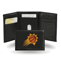 Phoenix Suns  Embroidered Genuine Leather Tri-fold Wallet 3.25" x 4.25" - Slim